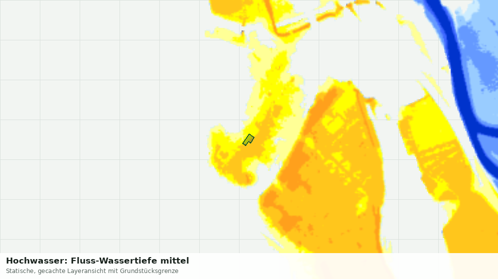 Statische Kartenansicht: Hochwasser: Fluss-Wassertiefe mittel