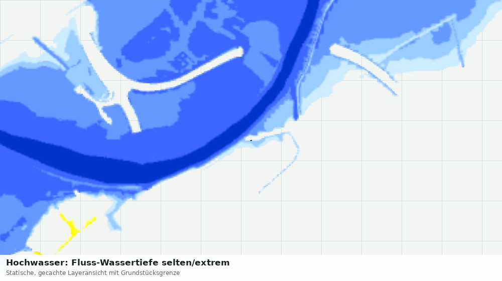 Statische Kartenansicht: Hochwasser: Fluss-Wassertiefe selten/extrem
