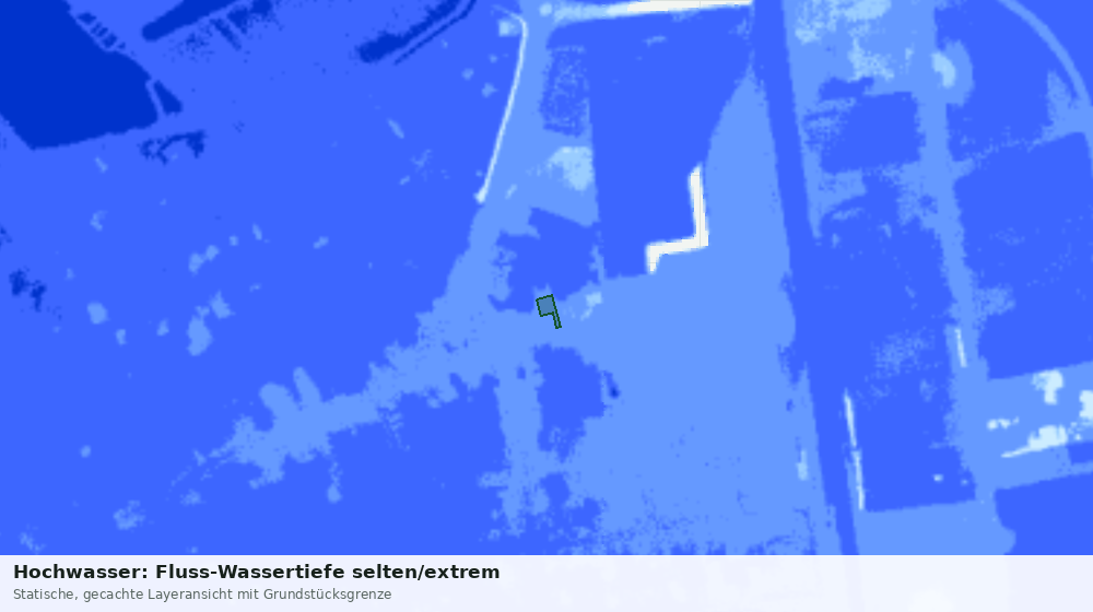 Statische Kartenansicht: Hochwasser: Fluss-Wassertiefe selten/extrem