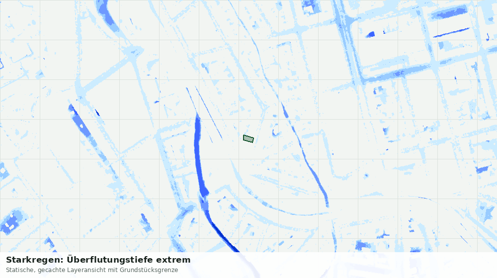 Statische Kartenansicht: Starkregen: Überflutungstiefe extrem