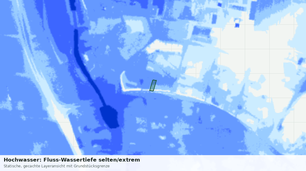 Statische Kartenansicht: Hochwasser: Fluss-Wassertiefe selten/extrem