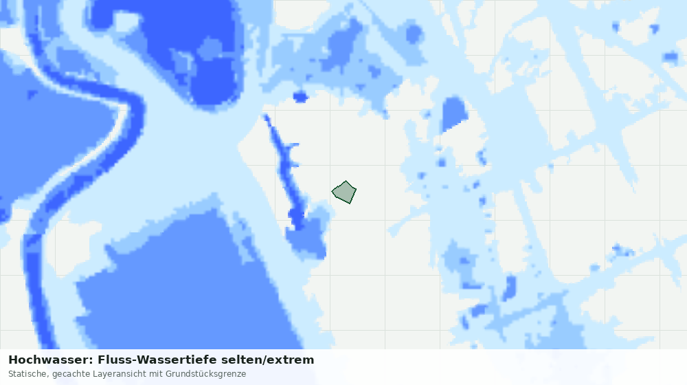 Statische Kartenansicht: Hochwasser: Fluss-Wassertiefe selten/extrem