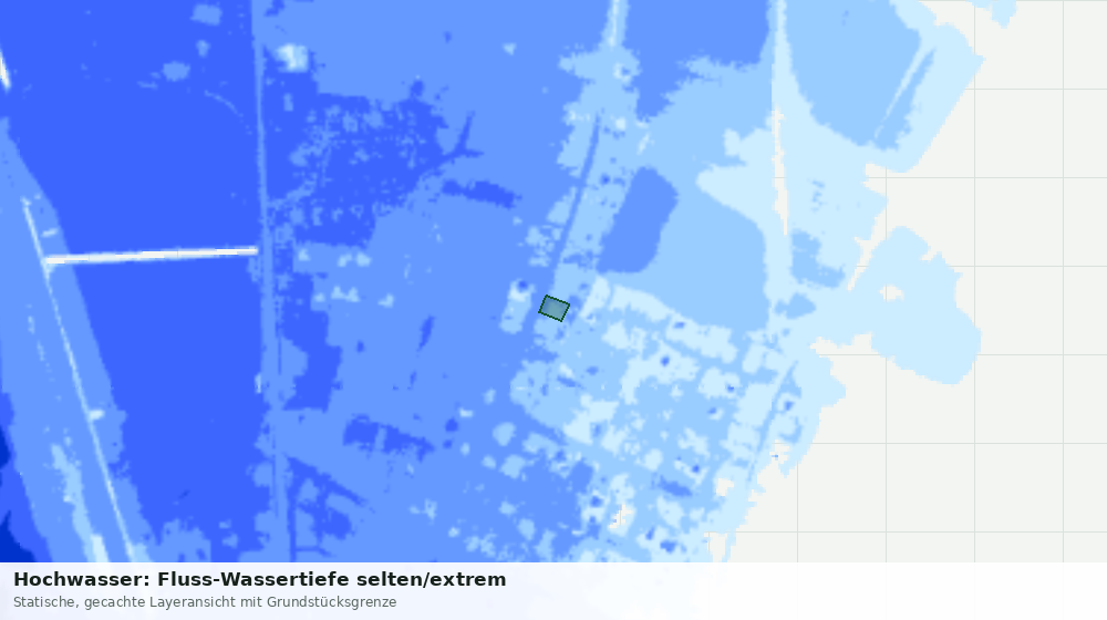 Statische Kartenansicht: Hochwasser: Fluss-Wassertiefe selten/extrem
