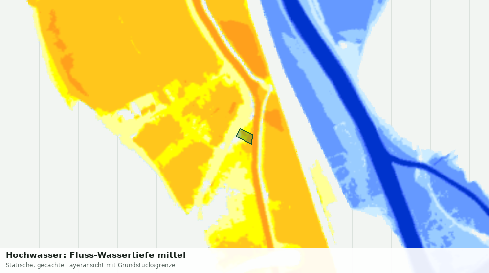 Statische Kartenansicht: Hochwasser: Fluss-Wassertiefe mittel
