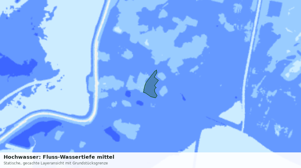Statische Kartenansicht: Hochwasser: Fluss-Wassertiefe mittel
