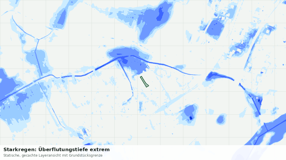 Statische Kartenansicht: Starkregen: Überflutungstiefe extrem