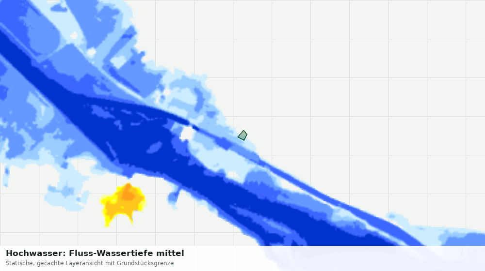 Statische Kartenansicht: Hochwasser: Fluss-Wassertiefe mittel