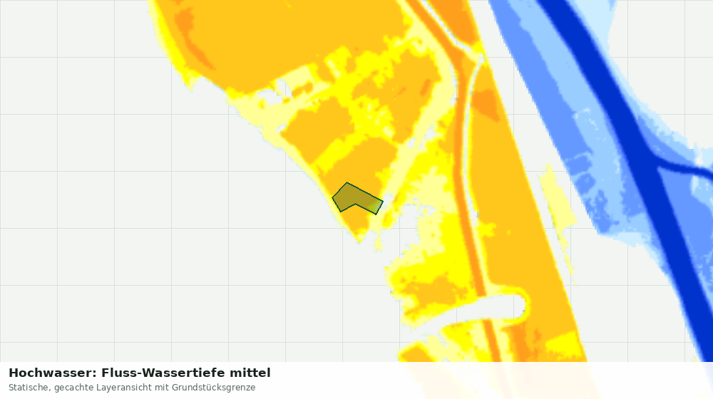Statische Kartenansicht: Hochwasser: Fluss-Wassertiefe mittel