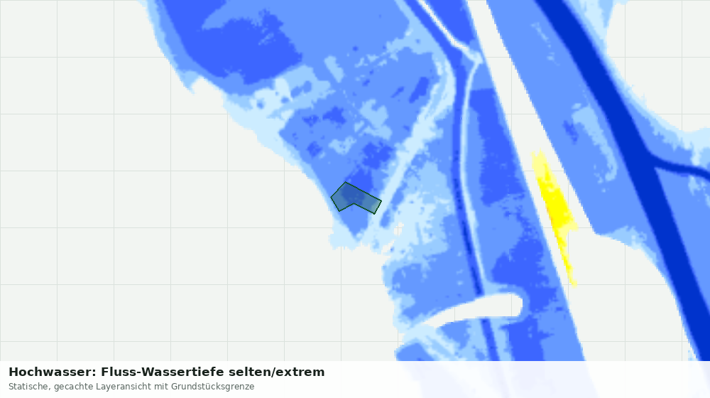 Statische Kartenansicht: Hochwasser: Fluss-Wassertiefe selten/extrem