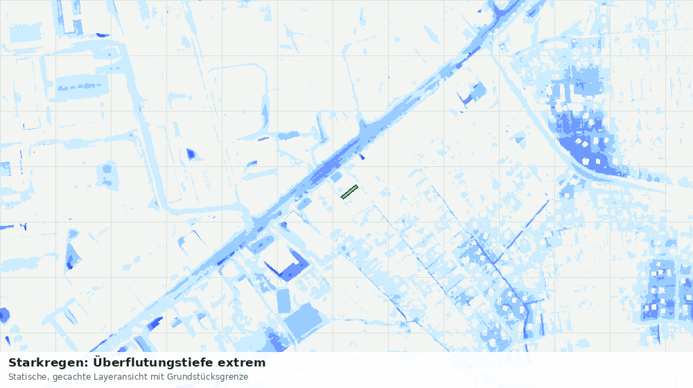 Statische Kartenansicht: Starkregen: Überflutungstiefe extrem