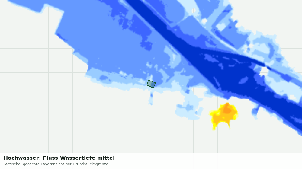Statische Kartenansicht: Hochwasser: Fluss-Wassertiefe mittel