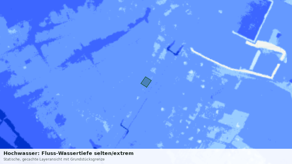 Statische Kartenansicht: Hochwasser: Fluss-Wassertiefe selten/extrem
