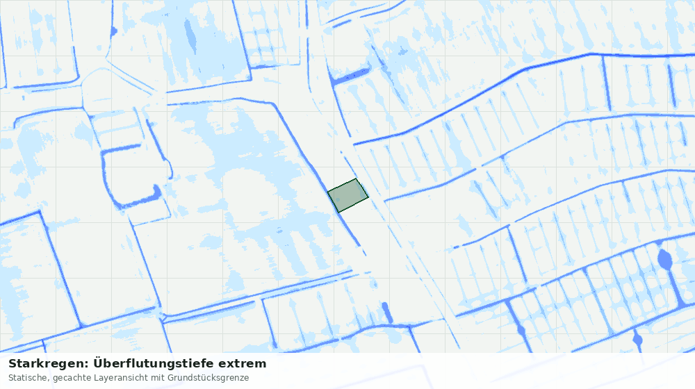 Statische Kartenansicht: Starkregen: Überflutungstiefe extrem