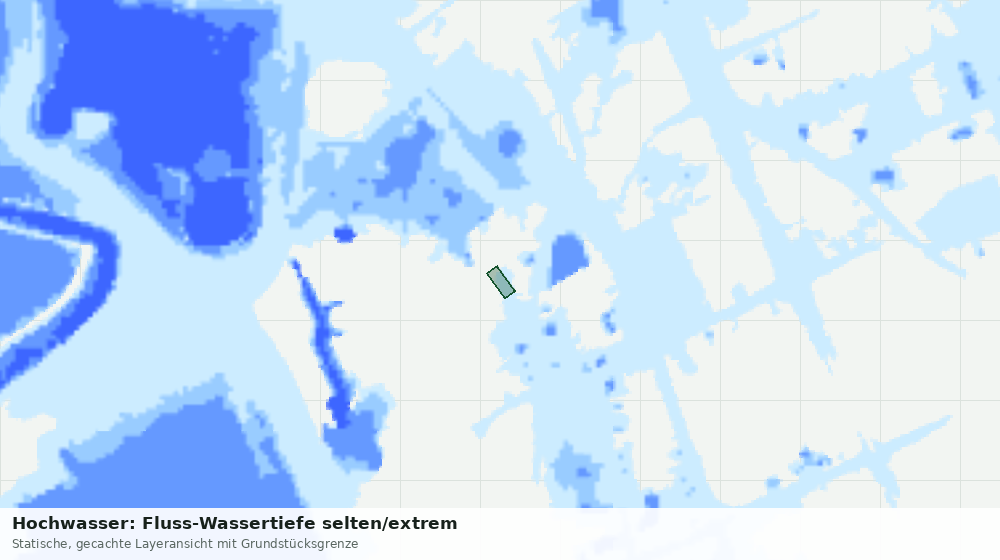 Statische Kartenansicht: Hochwasser: Fluss-Wassertiefe selten/extrem