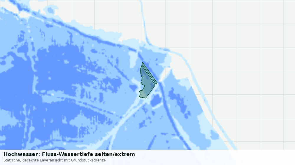 Statische Kartenansicht: Hochwasser: Fluss-Wassertiefe selten/extrem