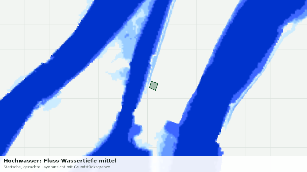 Statische Kartenansicht: Hochwasser: Fluss-Wassertiefe mittel