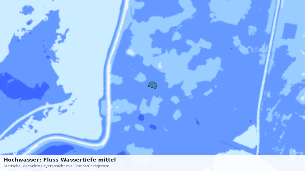 Statische Kartenansicht: Hochwasser: Fluss-Wassertiefe mittel