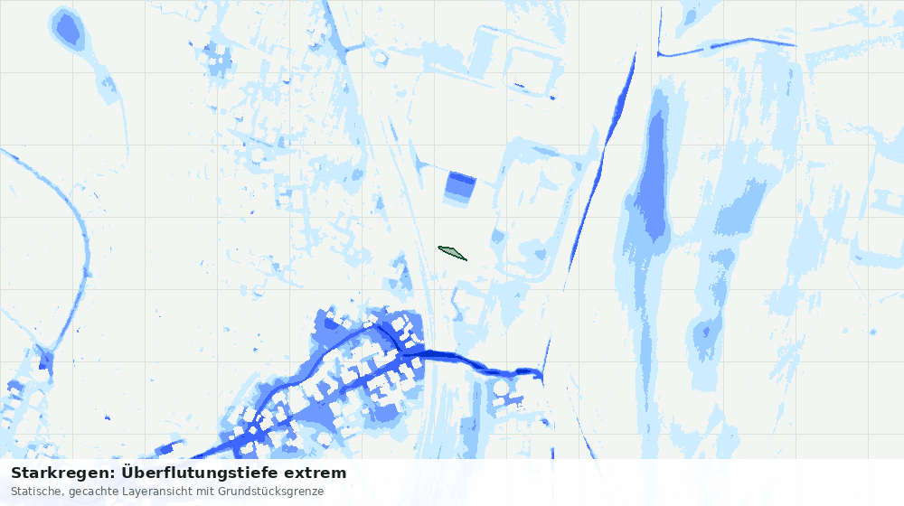 Statische Kartenansicht: Starkregen: Überflutungstiefe extrem