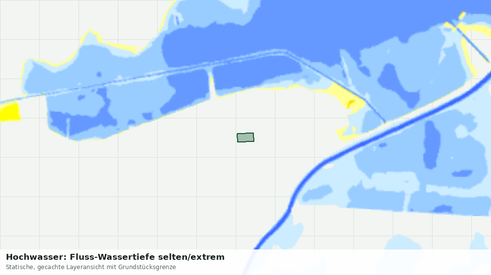 Statische Kartenansicht: Hochwasser: Fluss-Wassertiefe selten/extrem