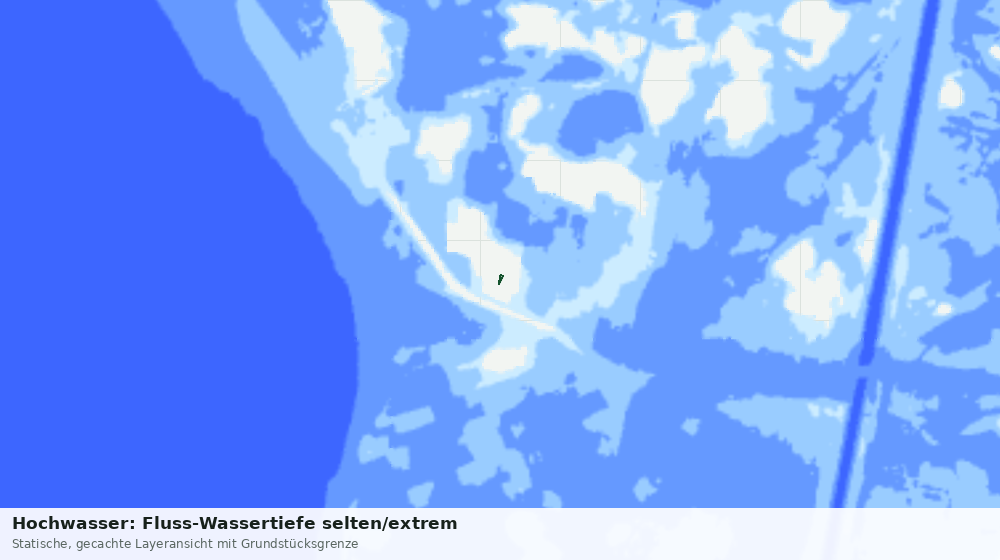 Statische Kartenansicht: Hochwasser: Fluss-Wassertiefe selten/extrem