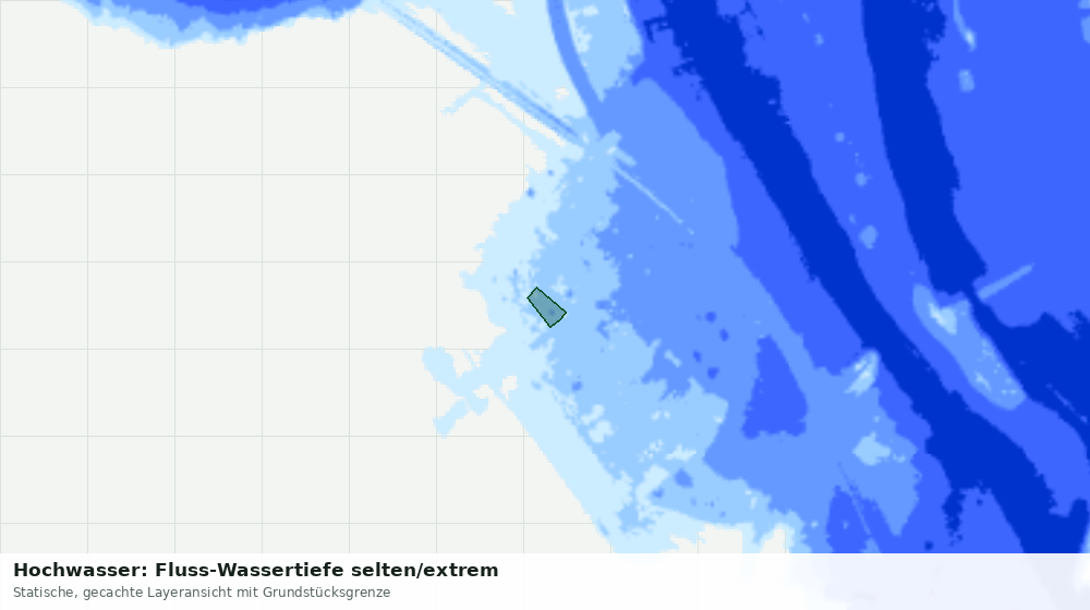 Statische Kartenansicht: Hochwasser: Fluss-Wassertiefe selten/extrem