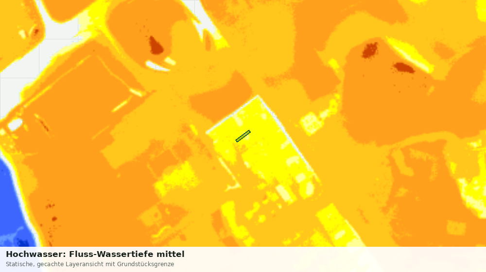Statische Kartenansicht: Hochwasser: Fluss-Wassertiefe mittel