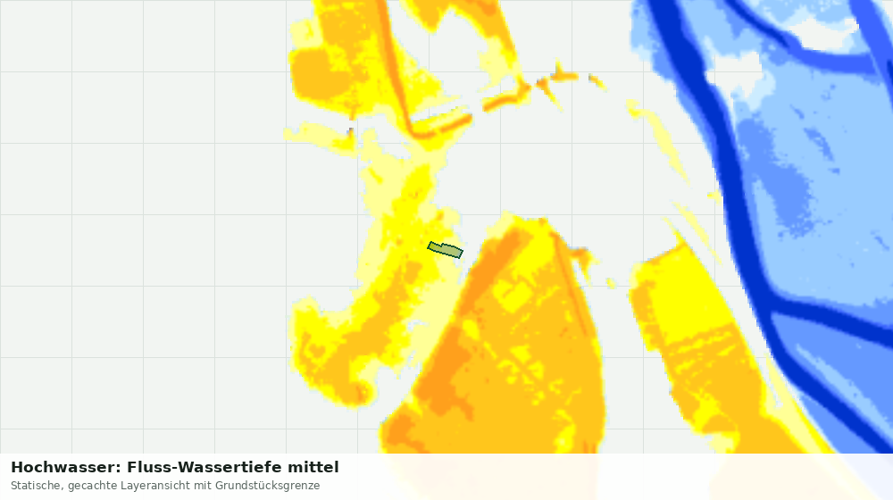 Statische Kartenansicht: Hochwasser: Fluss-Wassertiefe mittel