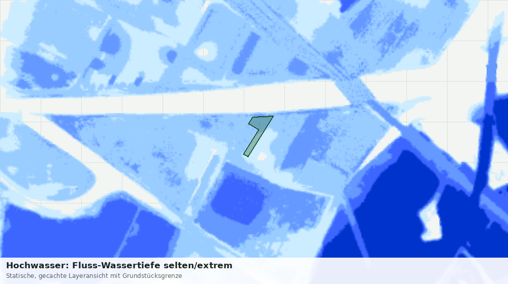 Statische Kartenansicht: Hochwasser: Fluss-Wassertiefe selten/extrem