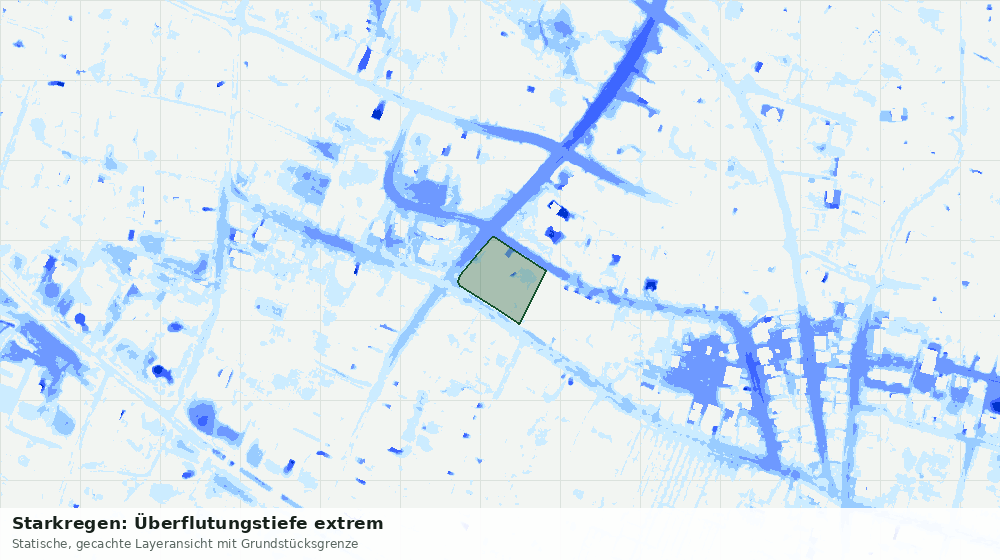 Statische Kartenansicht: Starkregen: Überflutungstiefe extrem