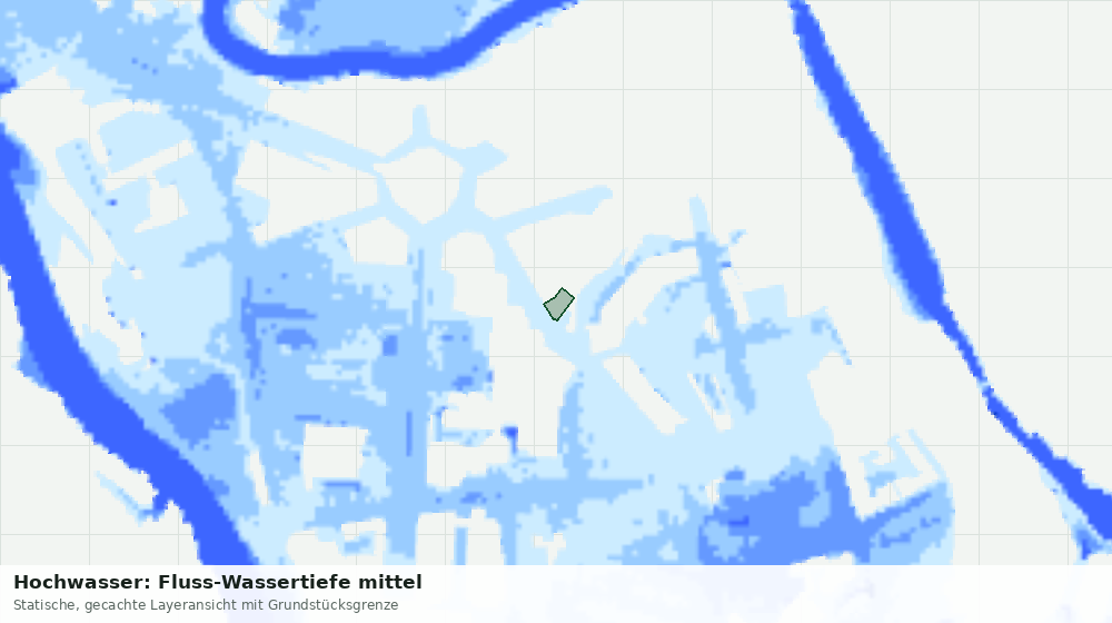 Statische Kartenansicht: Hochwasser: Fluss-Wassertiefe mittel
