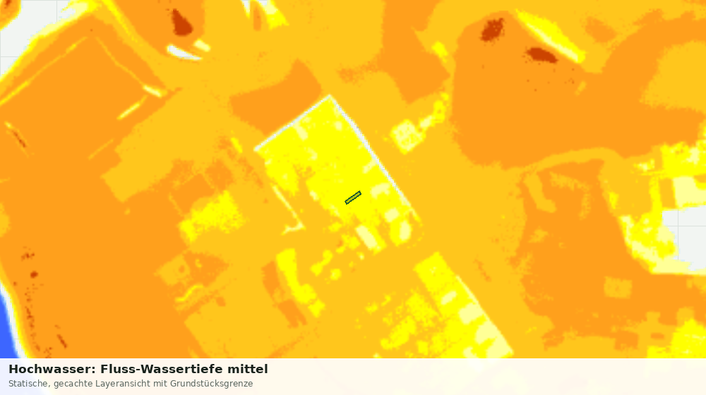 Statische Kartenansicht: Hochwasser: Fluss-Wassertiefe mittel