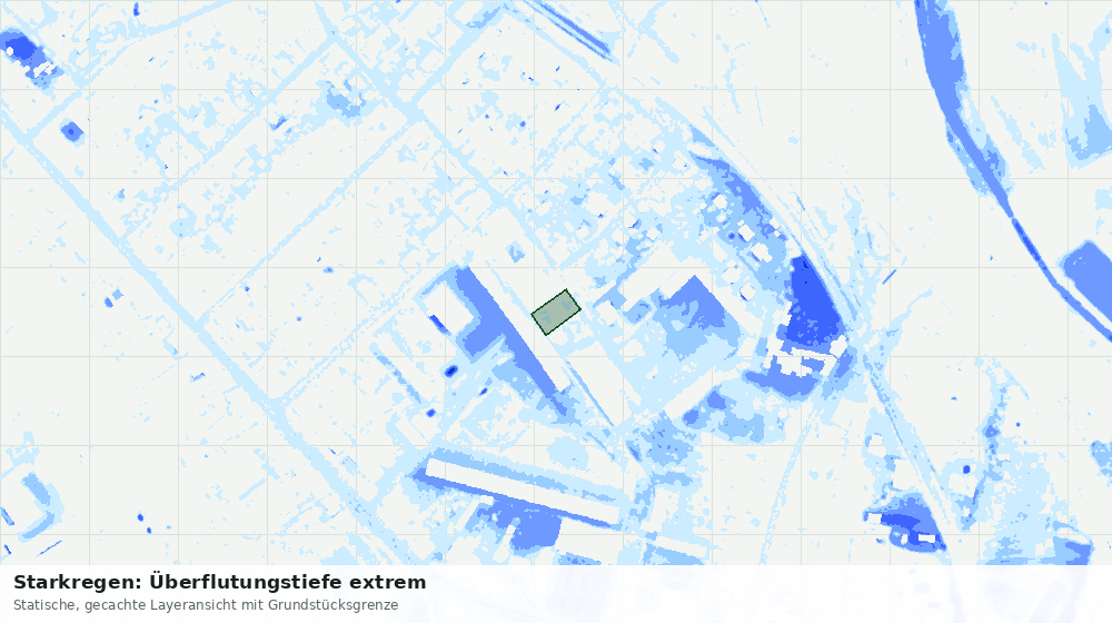 Statische Kartenansicht: Starkregen: Überflutungstiefe extrem