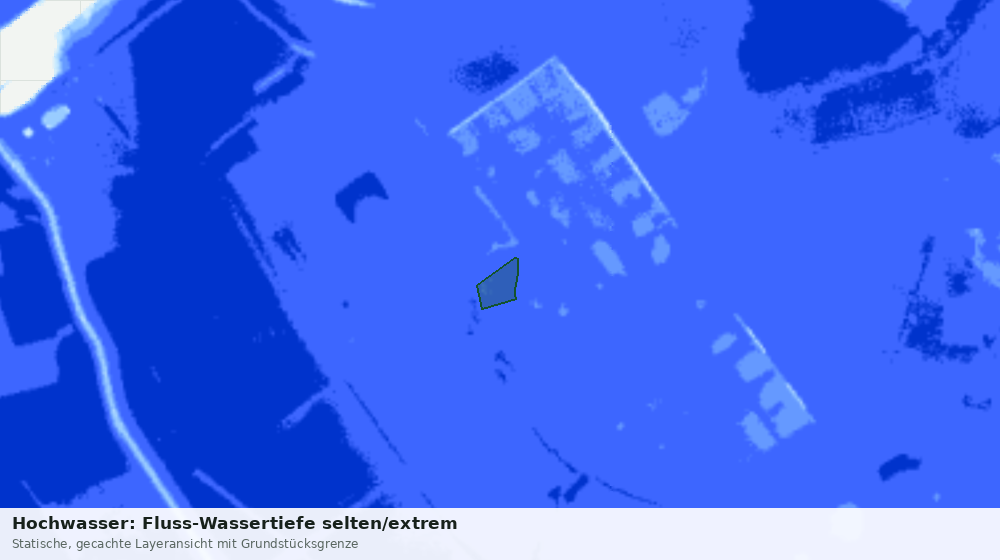 Statische Kartenansicht: Hochwasser: Fluss-Wassertiefe selten/extrem