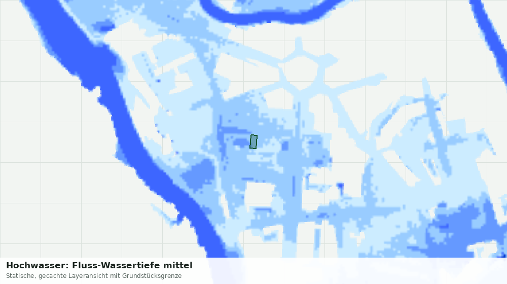 Statische Kartenansicht: Hochwasser: Fluss-Wassertiefe mittel