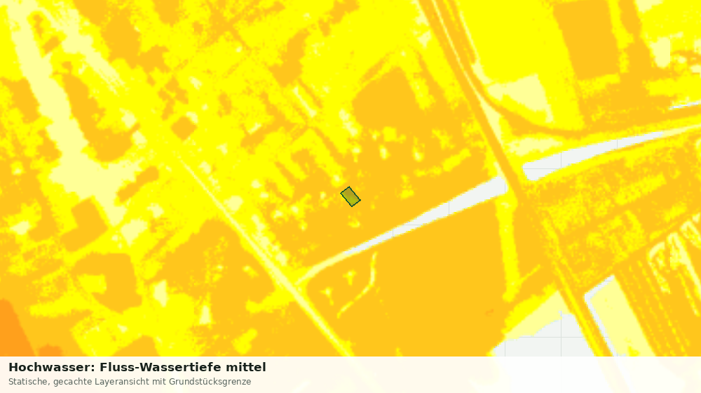 Statische Kartenansicht: Hochwasser: Fluss-Wassertiefe mittel