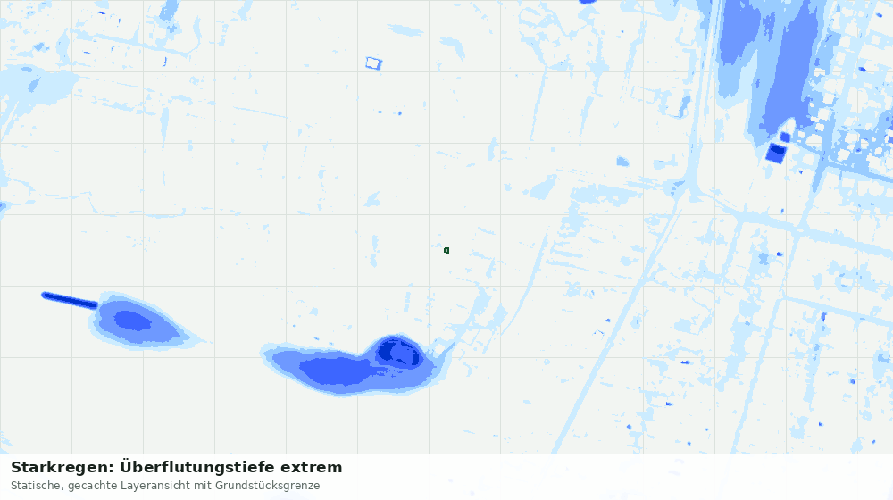 Statische Kartenansicht: Starkregen: Überflutungstiefe extrem