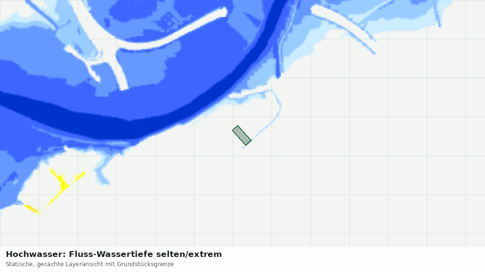 Statische Kartenansicht: Hochwasser: Fluss-Wassertiefe selten/extrem