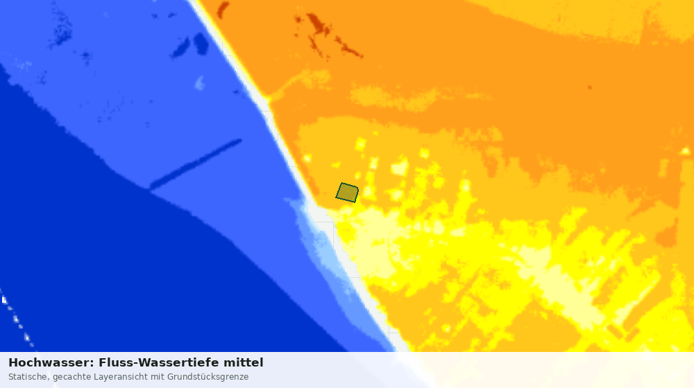Statische Kartenansicht: Hochwasser: Fluss-Wassertiefe mittel