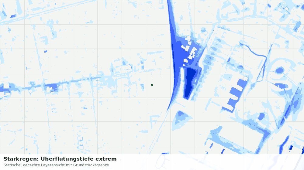Statische Kartenansicht: Starkregen: Überflutungstiefe extrem