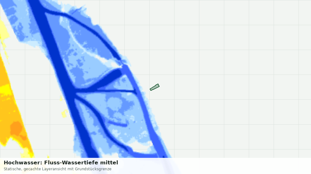 Statische Kartenansicht: Hochwasser: Fluss-Wassertiefe mittel