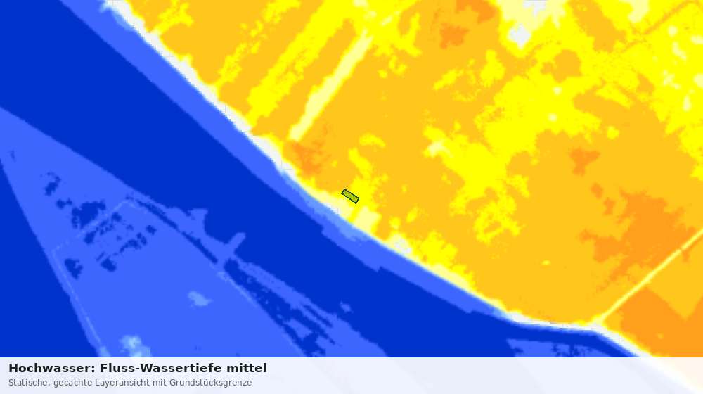 Statische Kartenansicht: Hochwasser: Fluss-Wassertiefe mittel