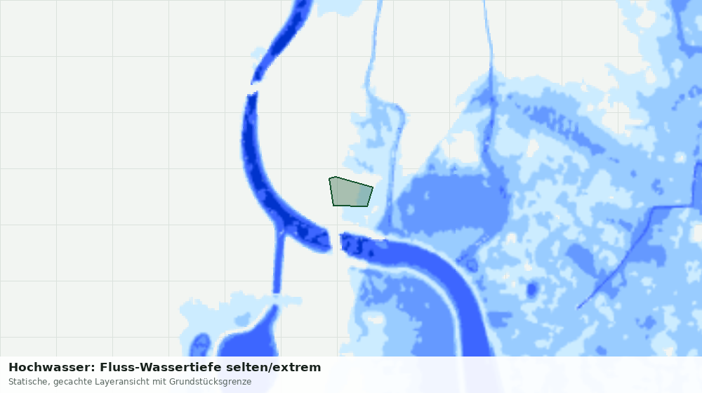 Statische Kartenansicht: Hochwasser: Fluss-Wassertiefe selten/extrem