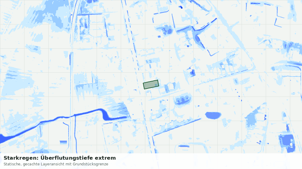 Statische Kartenansicht: Starkregen: Überflutungstiefe extrem