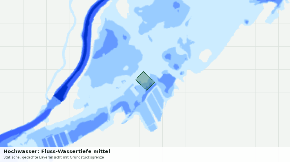 Statische Kartenansicht: Hochwasser: Fluss-Wassertiefe mittel