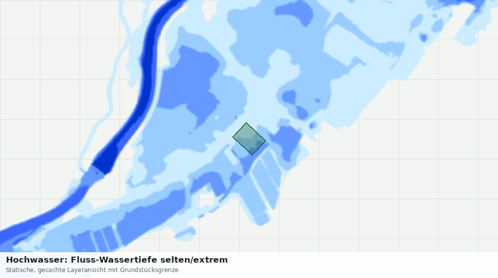 Statische Kartenansicht: Hochwasser: Fluss-Wassertiefe selten/extrem