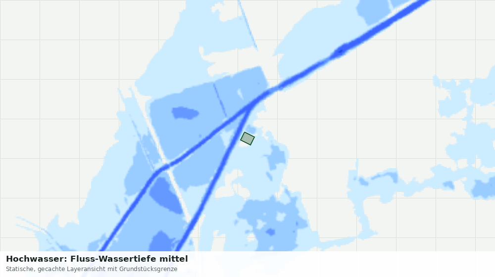 Statische Kartenansicht: Hochwasser: Fluss-Wassertiefe mittel