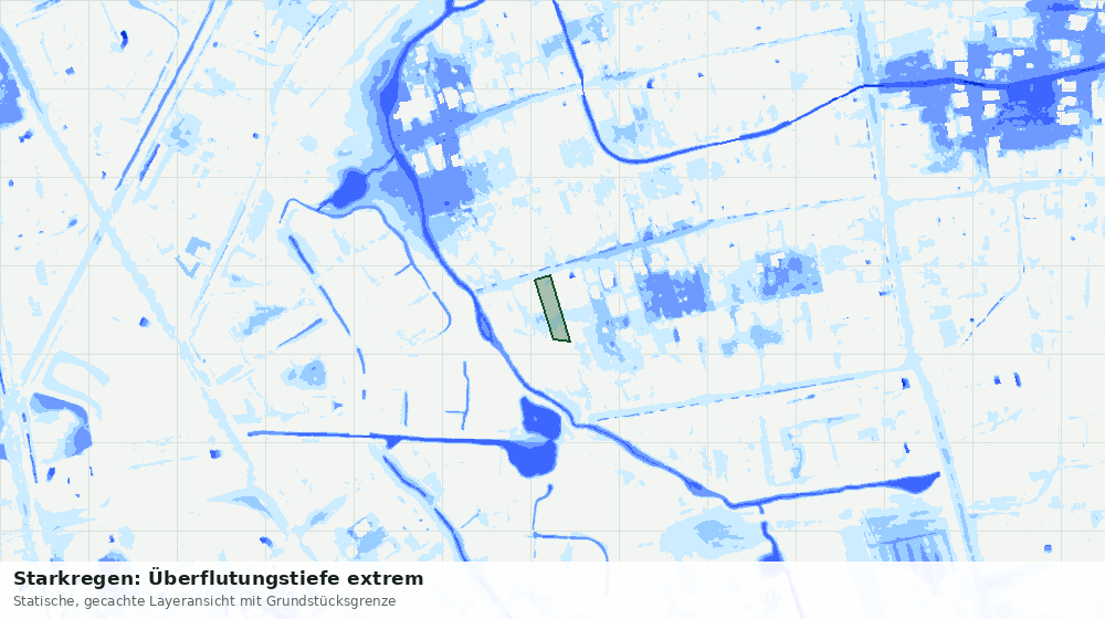 Statische Kartenansicht: Starkregen: Überflutungstiefe extrem