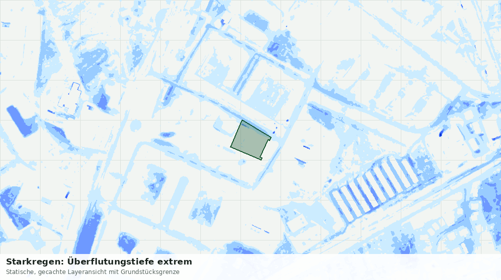 Statische Kartenansicht: Starkregen: Überflutungstiefe extrem