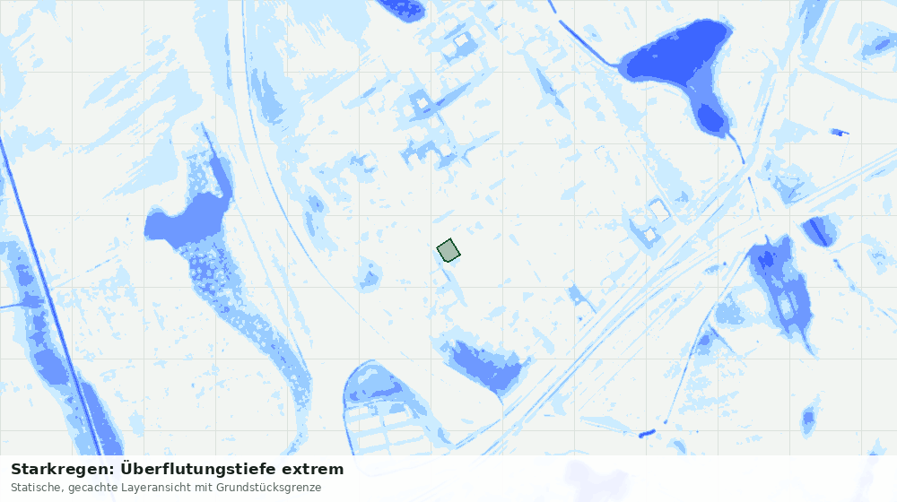 Statische Kartenansicht: Starkregen: Überflutungstiefe extrem