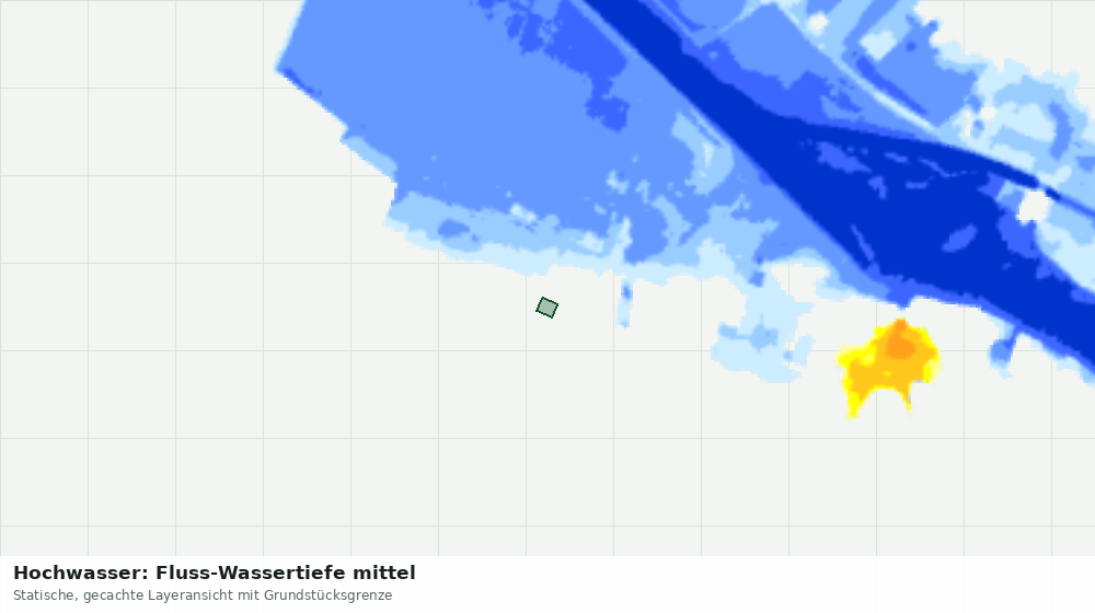 Statische Kartenansicht: Hochwasser: Fluss-Wassertiefe mittel